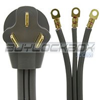 4' 3-Wire 40A Range Cord with Ring