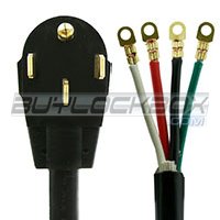 4' 4-Wire 40A Range Cord with Ring